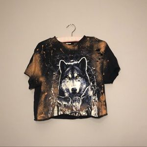 Distressed LoneWolf Martin || W O L F || crop top